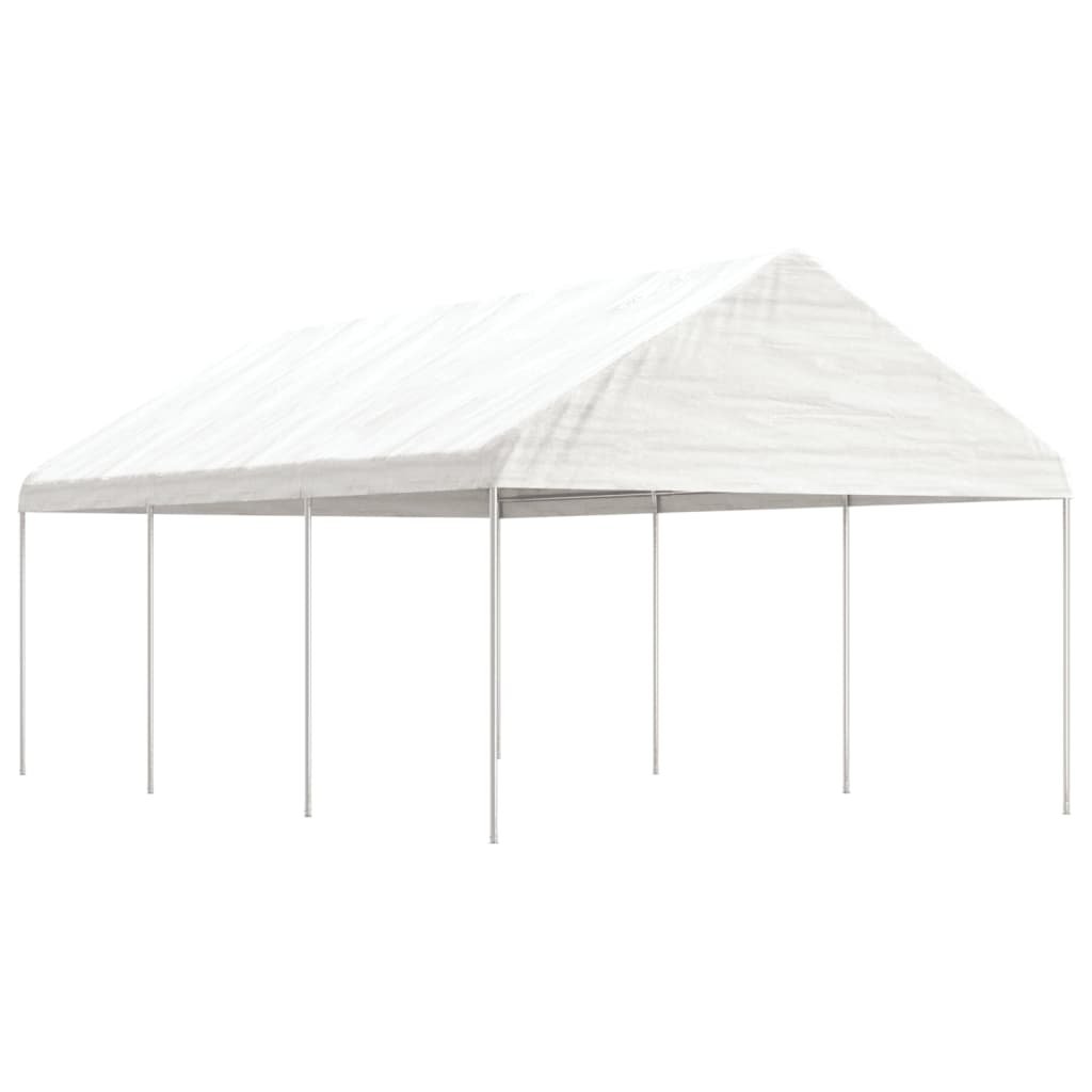 vidaXL Belvédère avec toit blanc 6,69×4,08×3,22 m polyéthylène