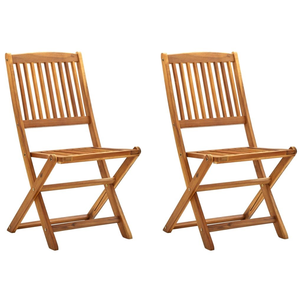 vidaXL Chaises pliables d’extérieur lot de 2 Bois d’acacia solide