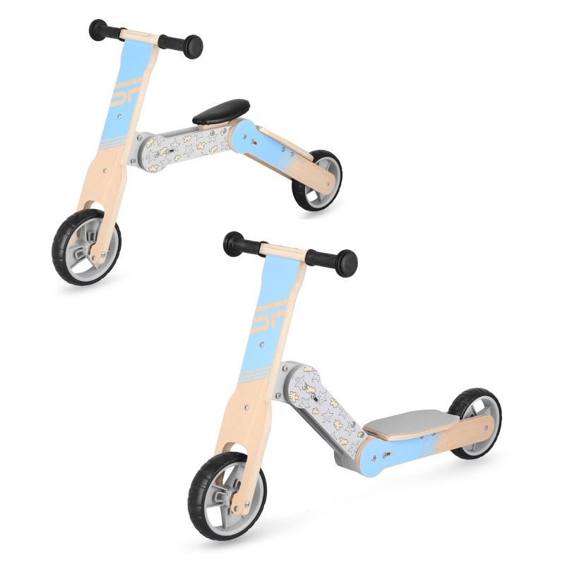 Balance bike and children’s scooter 2in1 Spokey WOO-RIDE MULTI 940906 blue