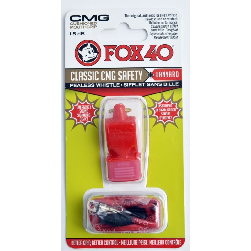 Fox 40 CMG Classic Safety Whistle + Lanyard 9603-0108 Red