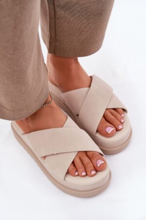 beige Platform sandals model 212876 Step in style at obors.com