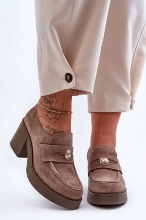 beige Heeled low shoes model 183948 Step in style at obors.com