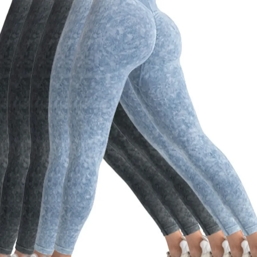 2 Pack Tie Dye Workout Seamless Leggings For Women High Waist Gym Leggings Yoga Pants, Seamless Leggings For Women High Waist Yoga Pants, Scrunch Butt Lifting Elastic Tights