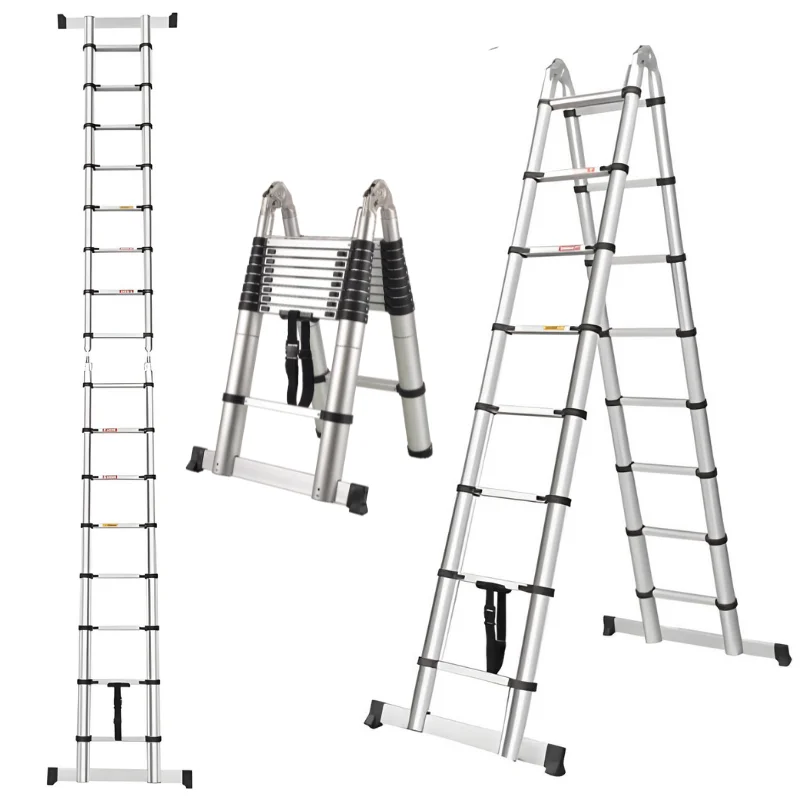Herzberg HG-5560: Retracting Aluminum Telescopic Ladder – 5.60M