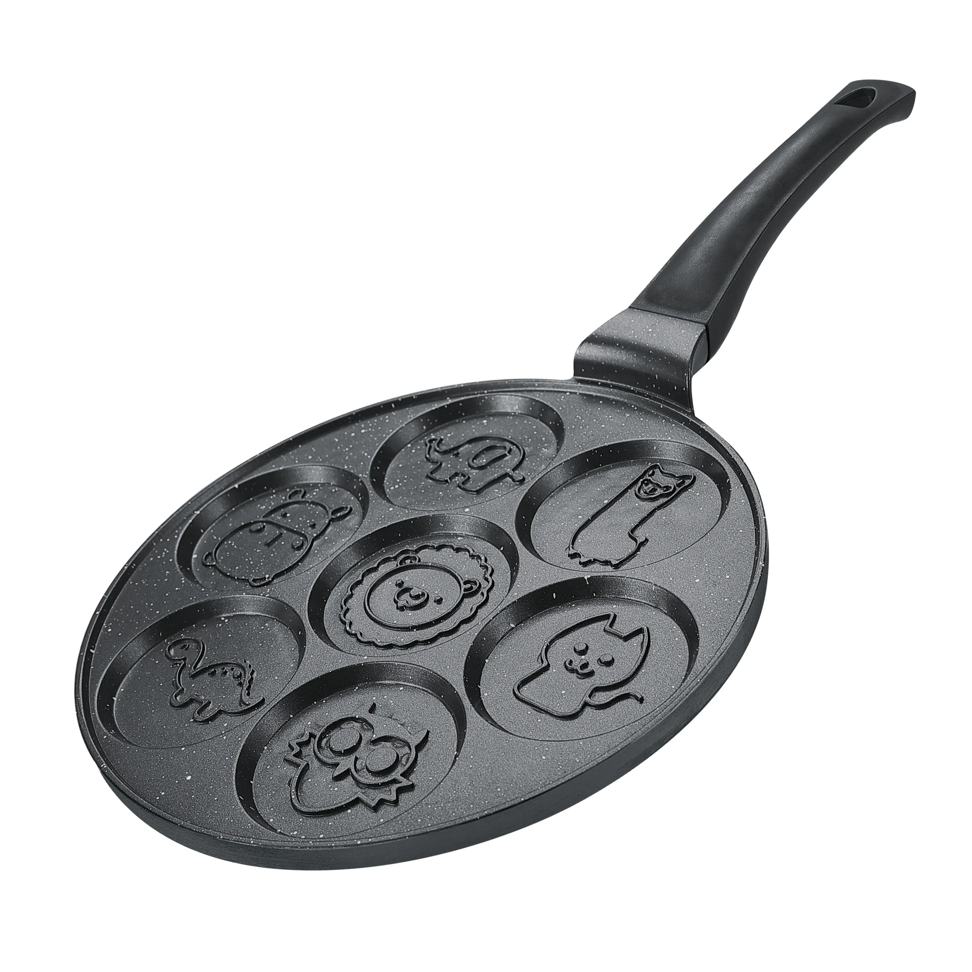 Herzberg HG-CP267ANL: 26cm Marble Coated Pancake & Crepe Pan – 7 Cute Animal