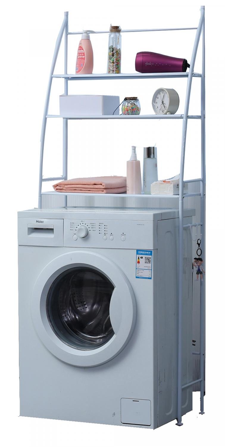 Herzberg HG-03589: 3-Tier Washing Machine and Bathroom Storage Shelf Organizer – White