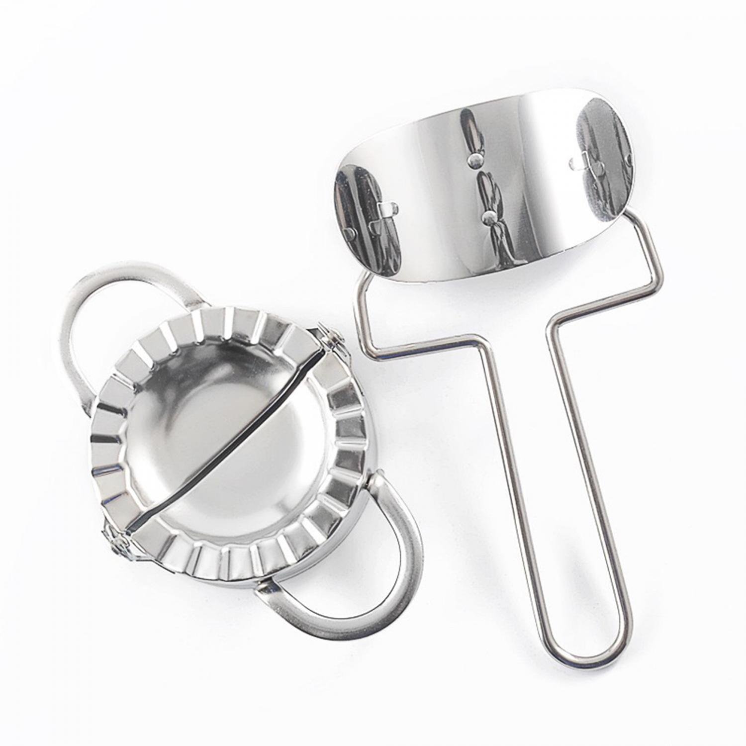Herzberg HG-8114 : Machine à raviolis en acier inoxydable, 7 pièces