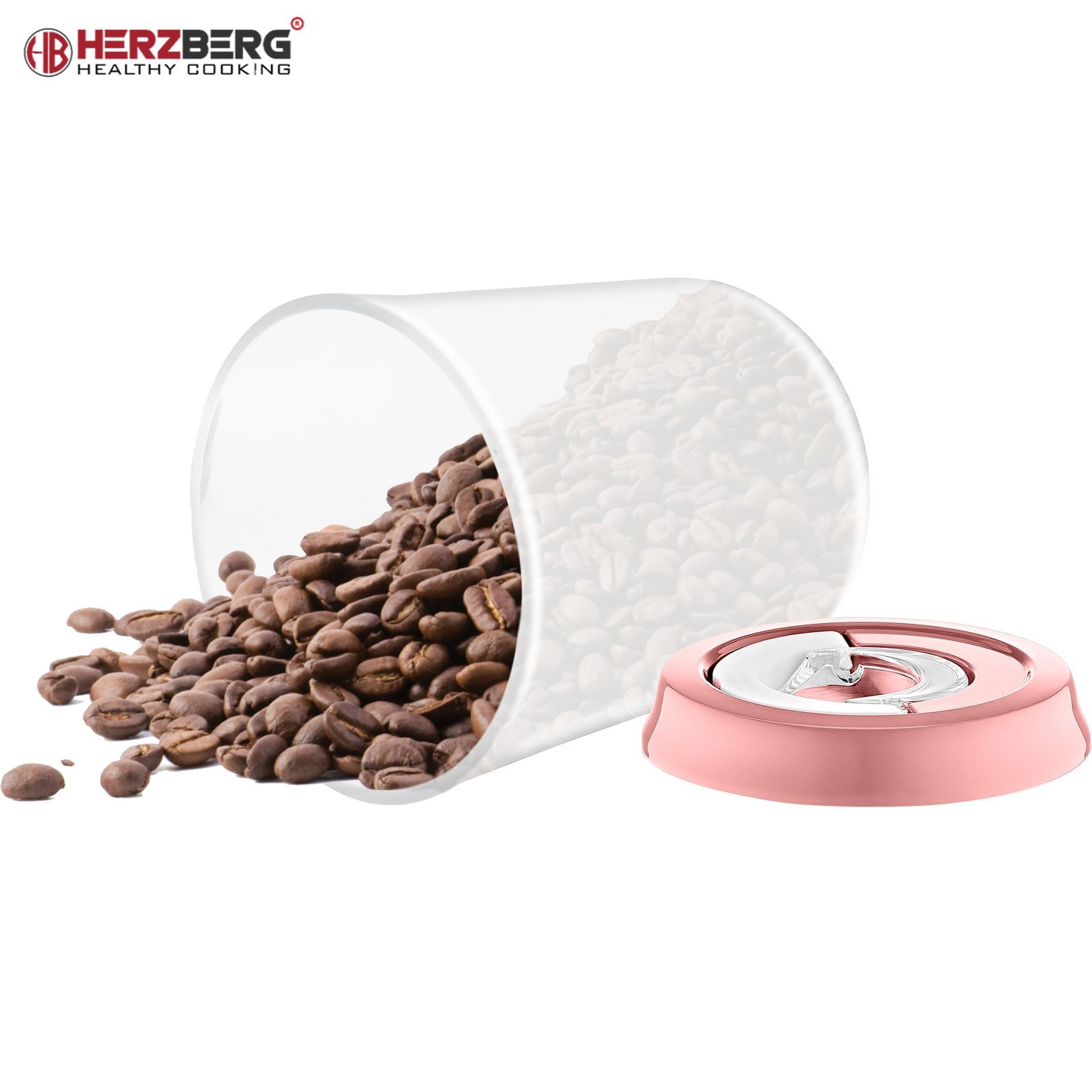 Herzberg Vacuum Storage Jar Set (Pink) - Image 3